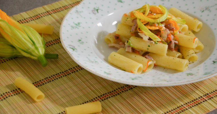 RIGATONI CON FIORI DI ZUCCA