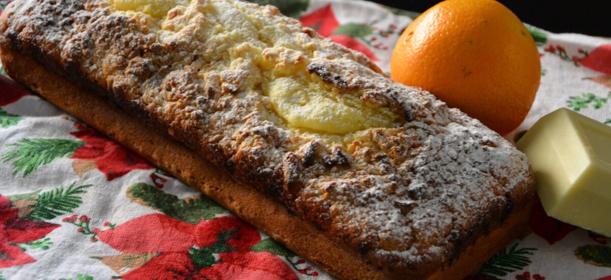 Plumcake cioccolato bianco e arancia